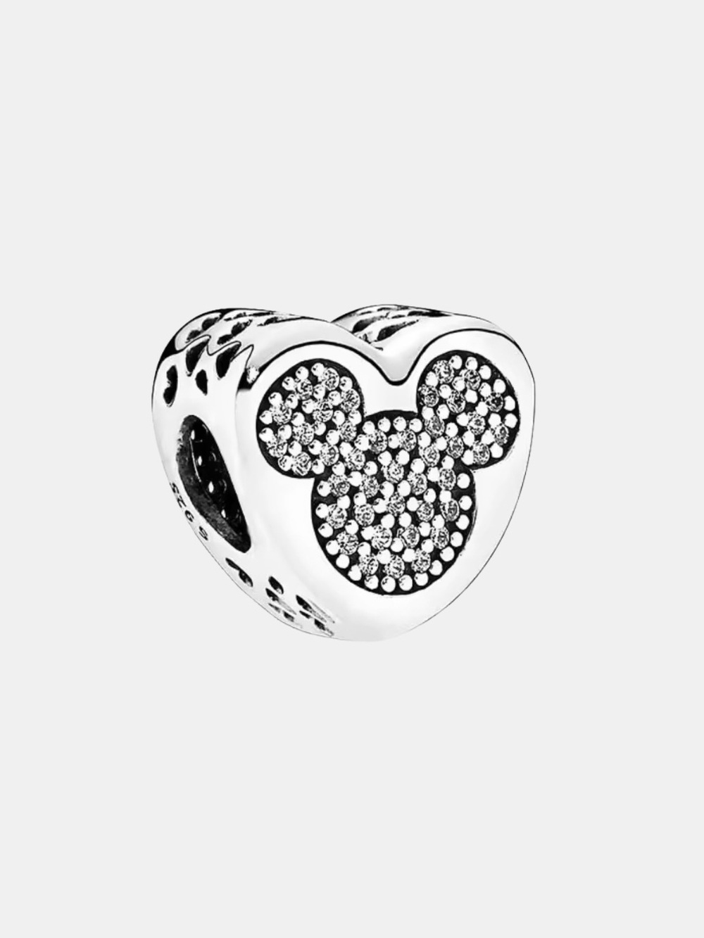 New Disney Mickey and Minnie Sparkling Heart Charm